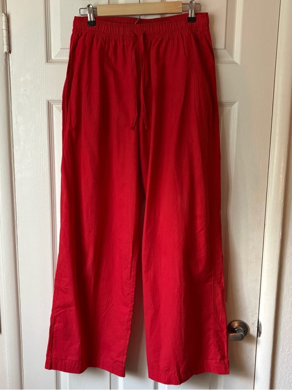 Topshop Red Straight Leg Pull On Pants size small